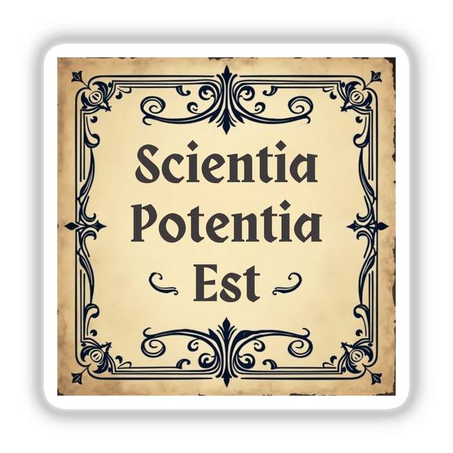 Scientia Potentia Est Sticker | Knowledge is Power Dark Academia Clipart Digital Download