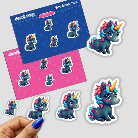 Cute and Magical Pony Unicorn stickers featuring whimsical unicorn cartoons, highlighting intricate designs available as both stickers and digital artwork, perfect for fans of enchanting and playful themes.