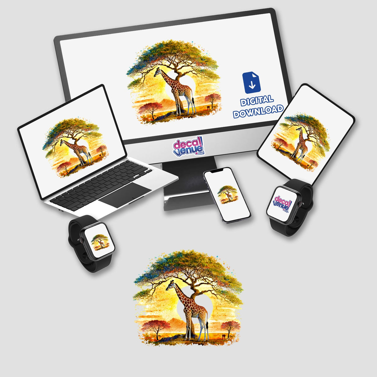 Giraffe and tree