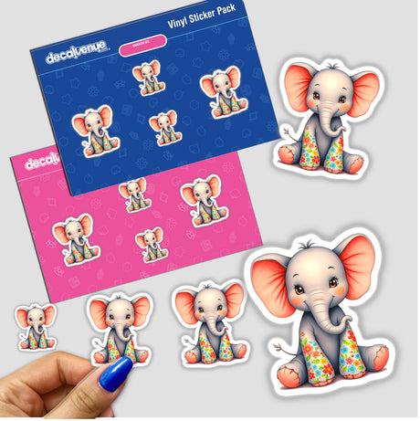 Cute elephant stickers featuring floral designs, available as vinyl stickers or digital artwork. Perfect for adding a playful touch, aligning with Decal Venue's creative collection.