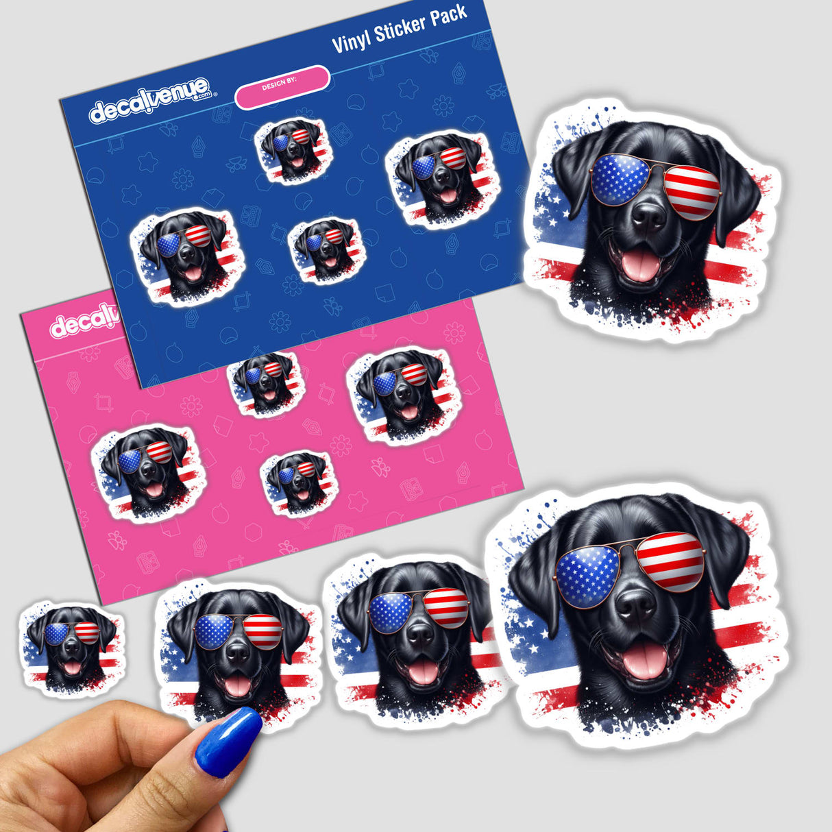 American Flag Black Lab