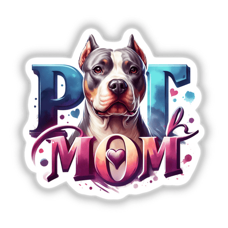 Watercolor Pit Mom Pitbull Dog