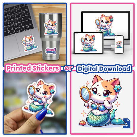 Mermaid Cat Wearing Seashell Bra