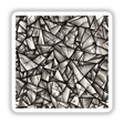 Stylish Geometric Clipart Pattern | Stickers or Commercial Use Download: Close-up of a detailed, symmetrical black and white pattern, evoking abstract art and broken glass elements.