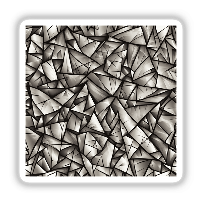 Stylish Geometric Clipart Pattern | Stickers or Commercial Use Download: Close-up of a detailed, symmetrical black and white pattern, evoking abstract art and broken glass elements.