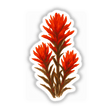 Wyoming State Flower Sticker or Clipart with Commercial Rights, featuring an intricate Indian Paintbrush design, available as both stickers and digital artwork, highlighting Decal Venue's unique vinyl art offerings.