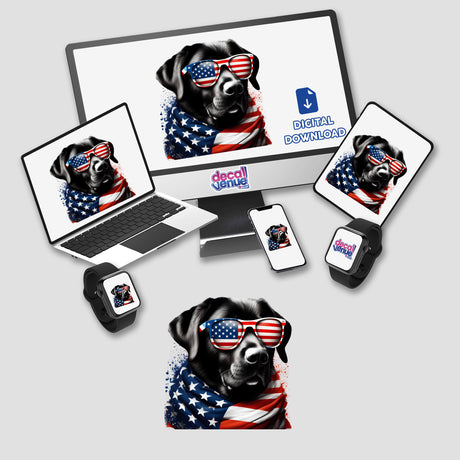 Patriotic Black Lab Dog