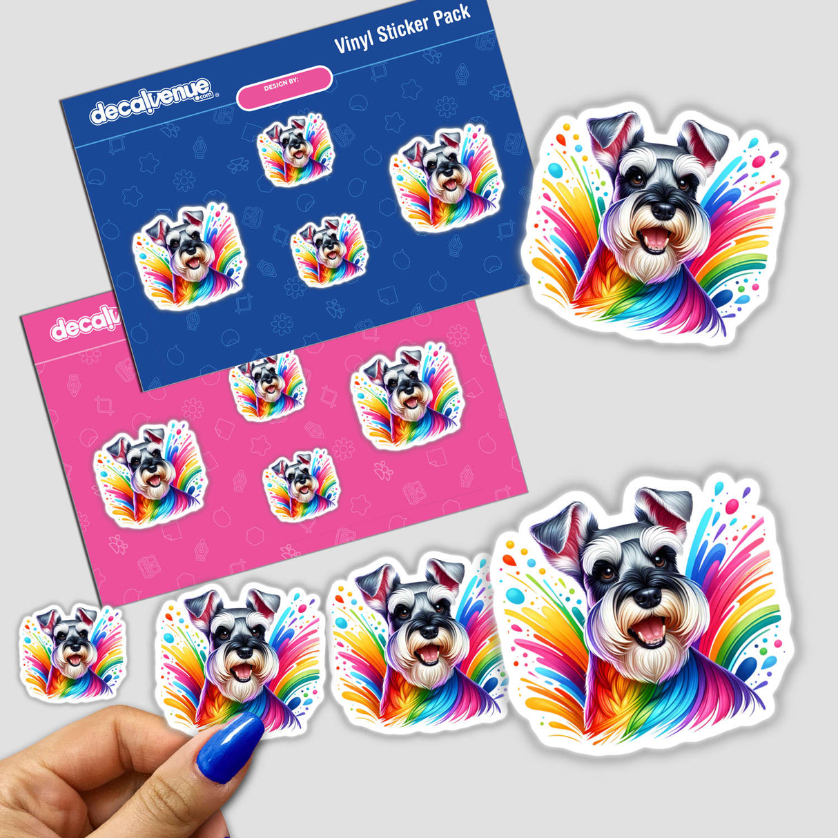 Schnauzer Dog in Rainbow Colors Pride