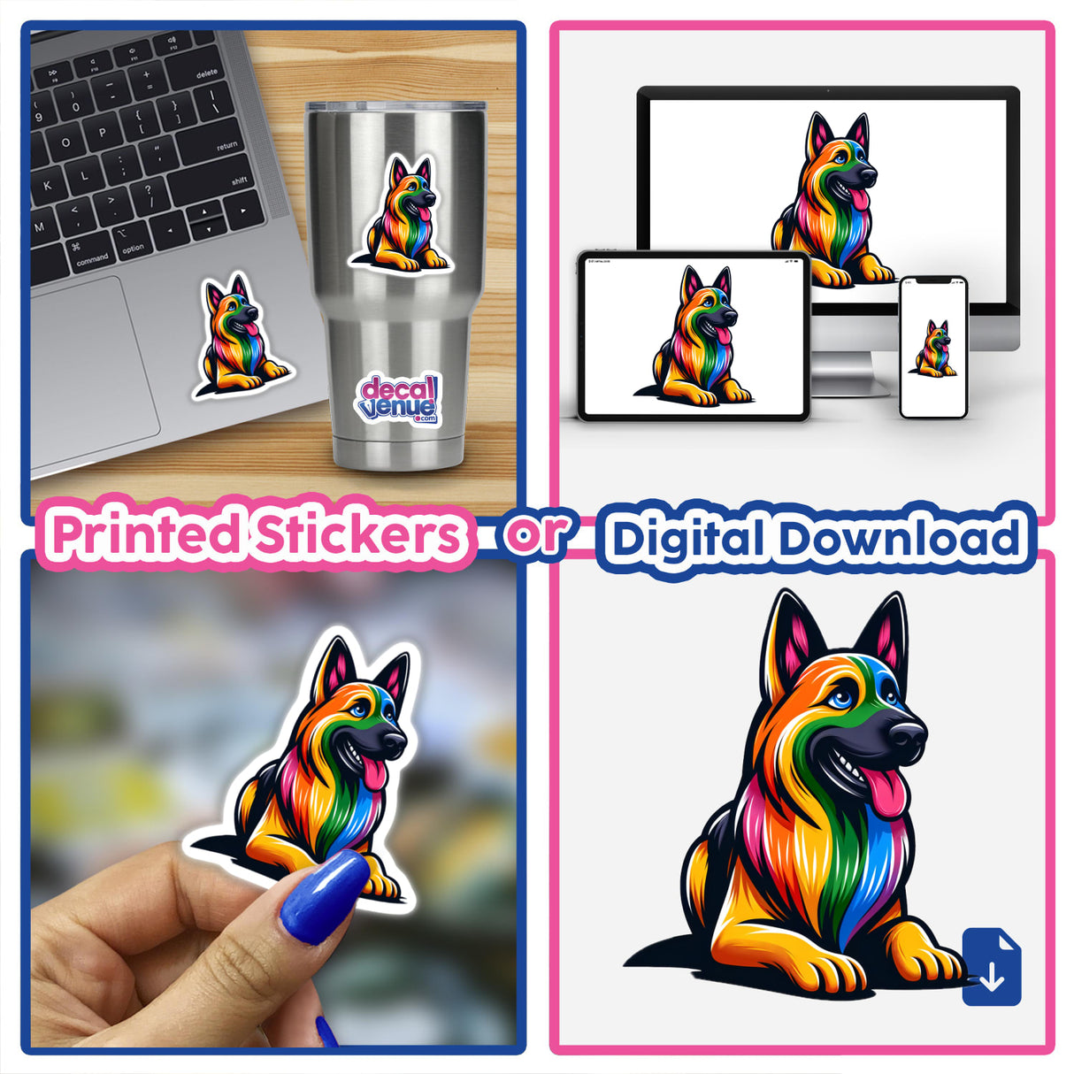 German Shepherd Rainbow