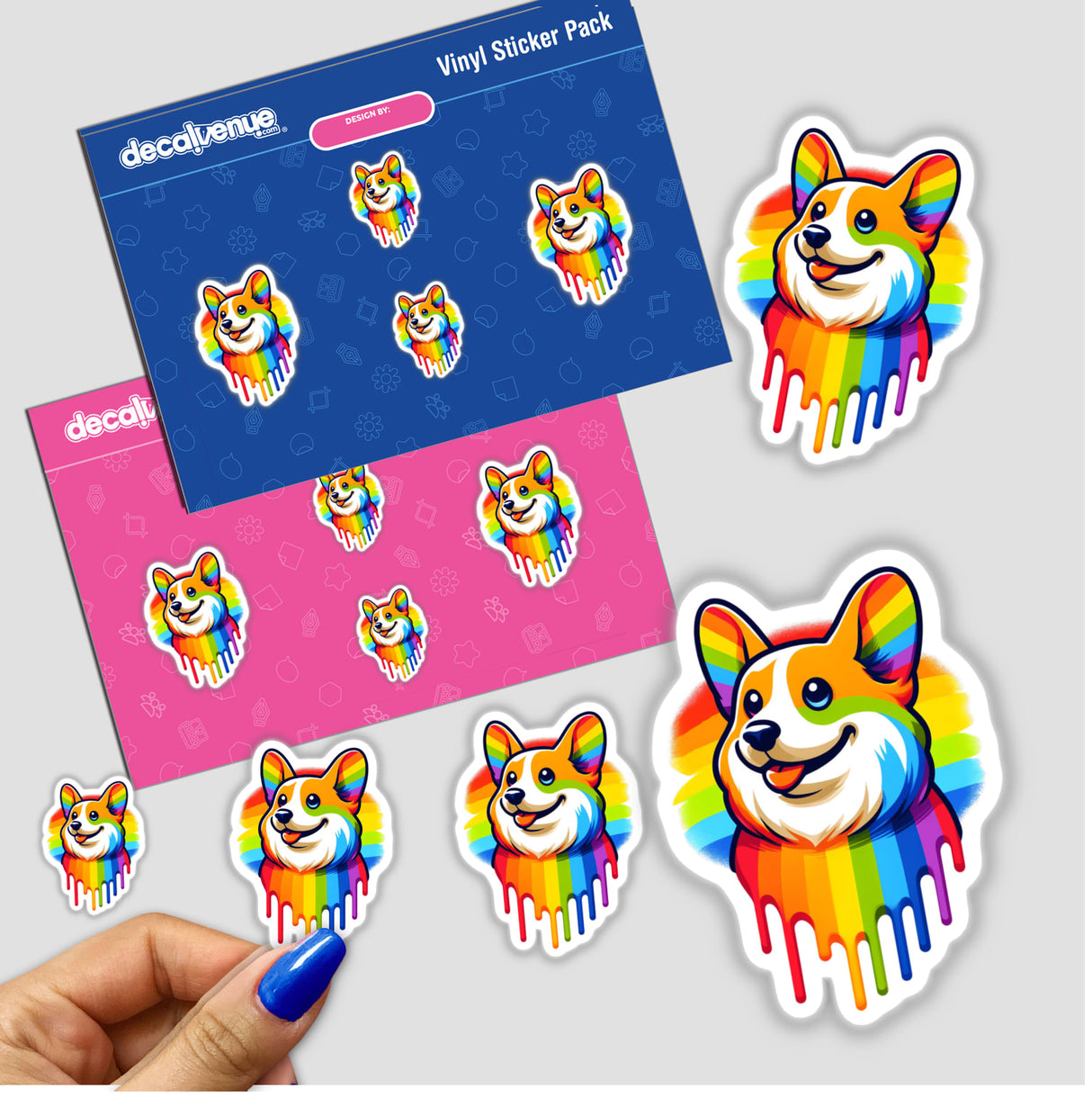 Corgi Dog Rainbow Colors Dripping Pride