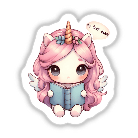 My dear diary unicorn sticker