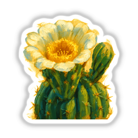 Saguaro Cactus Blossom Sticker or Clipart with Commercial Rights features an intricate Arizona State Flower design, perfect for decals or digital use from Decal Venue's unique collection.