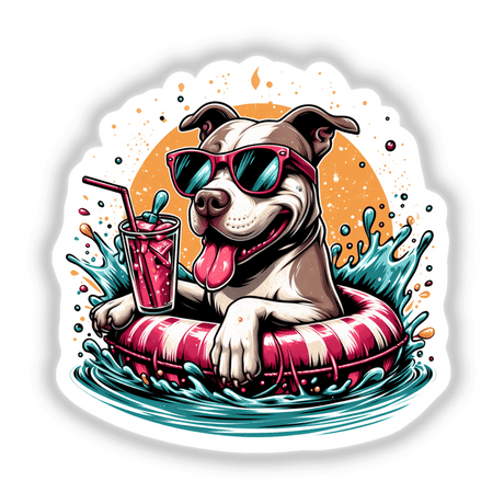 Beach Pitbull Dog on a Float