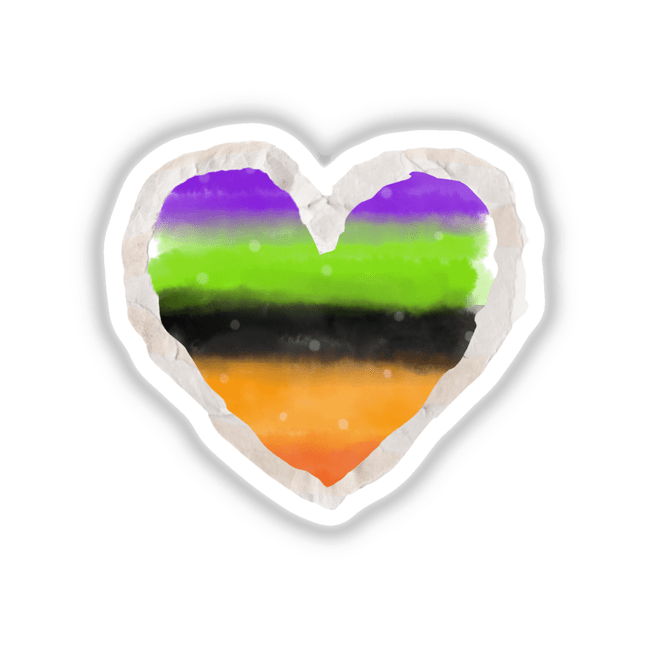 Striped Love sticker or digital artwork, featuring a heart-shaped design that embodies creativity and colorfulness, available from Decal Venue.