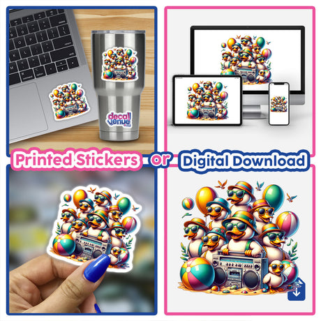 Duck Beach Party Sunglasses Boombox