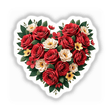 Floral Heart Clipart - Beautiful Rose and Flower Graphic for Stickers Commercial Use Download. The image showcases a heart-shaped bouquet of roses and flowers, ideal for digital artwork and stickers.