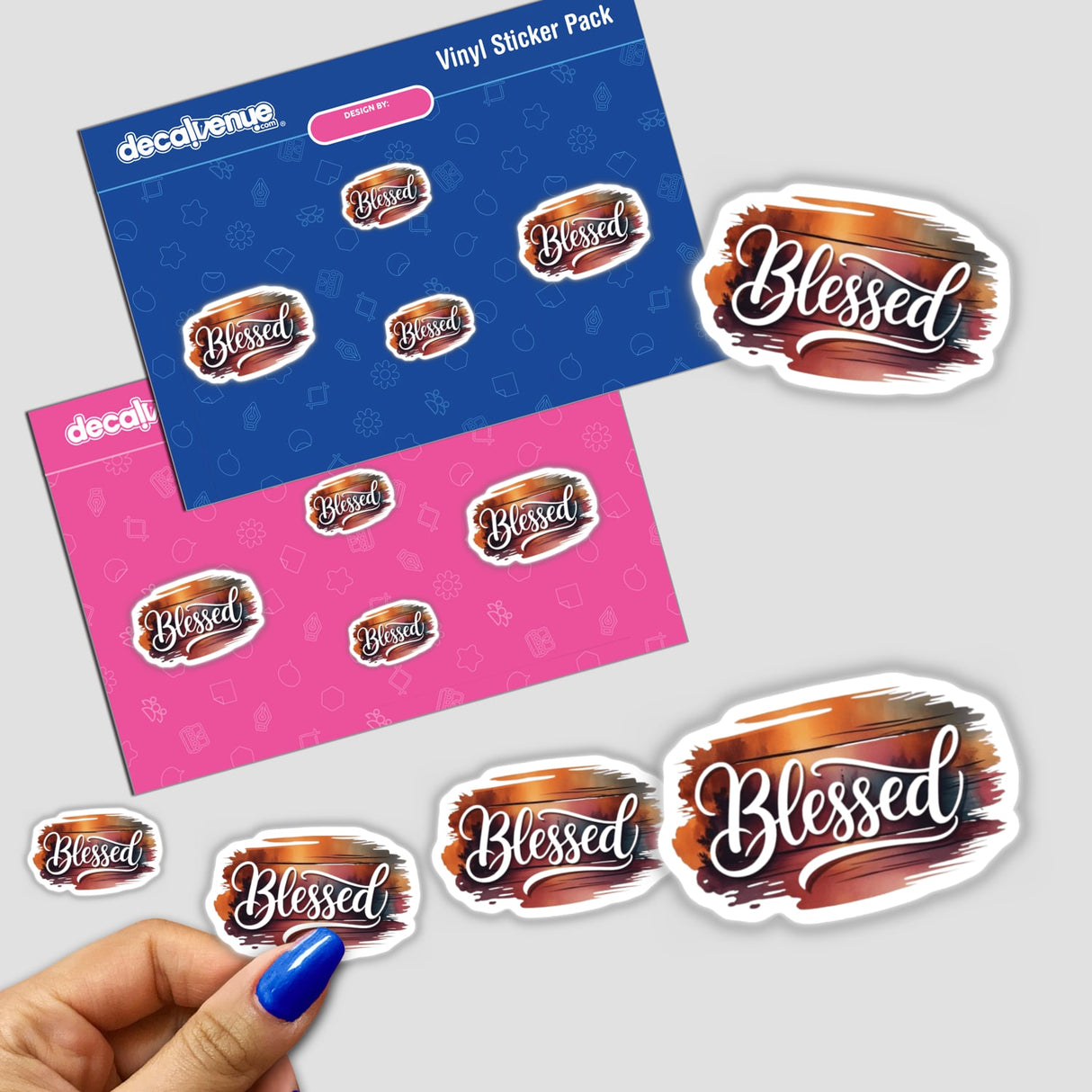 Fall Aesthetic Blessed Clipart – Download with Commercial Use and Sticker Option, featuring a collection of stickers and digital artwork displayed on a table.