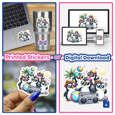 Penguin Beach Party Sunglasses Boombox