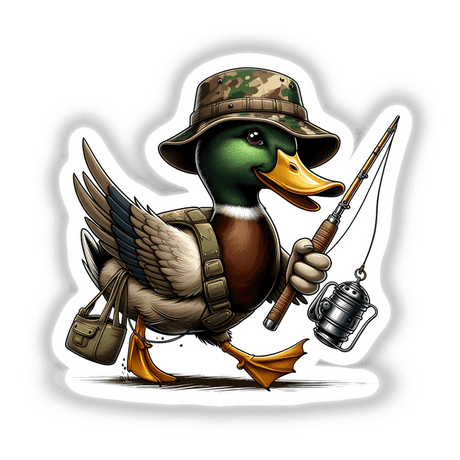 Confident Mallard Duck Going Fishing