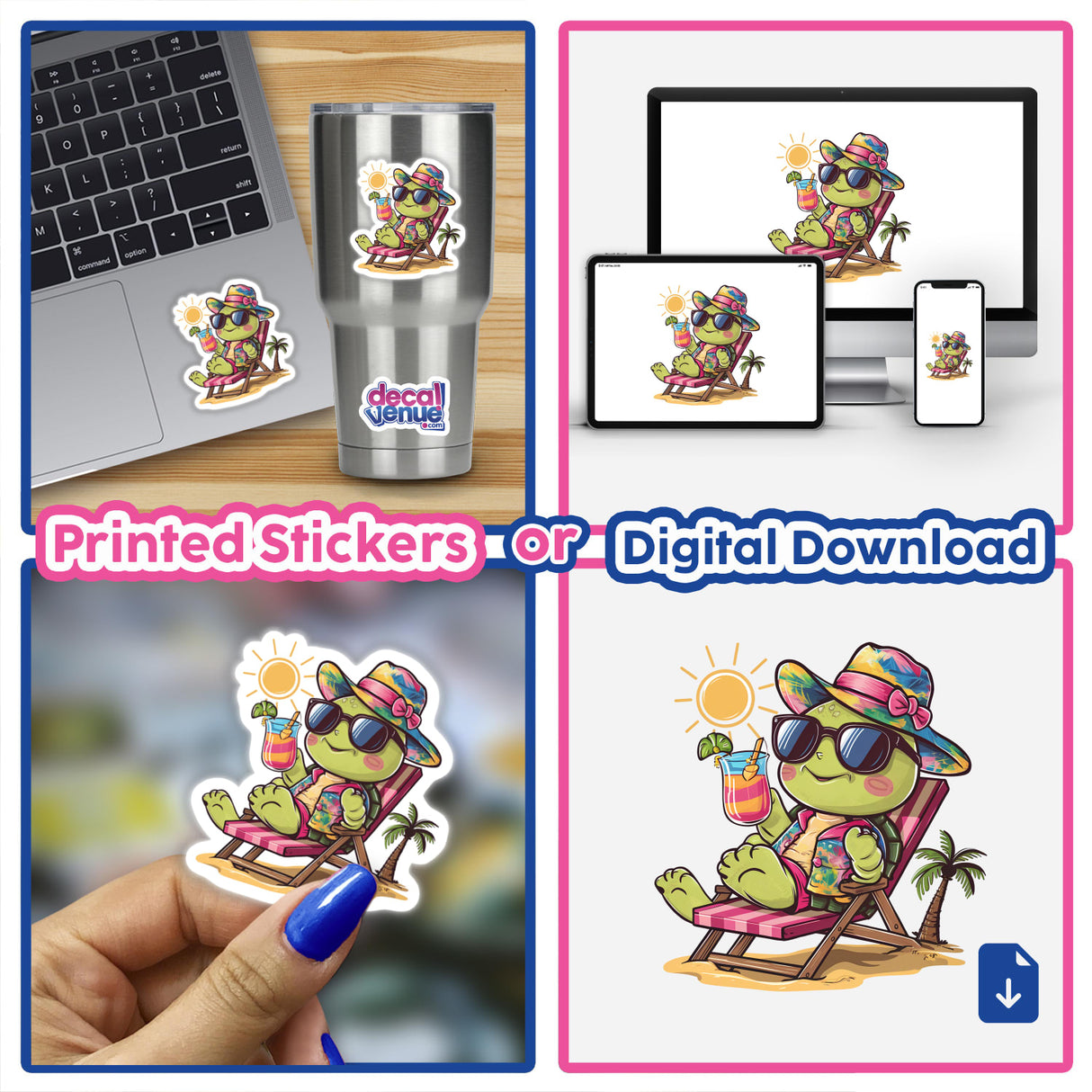 Turtle Sunbathing Beach Tropical Drink