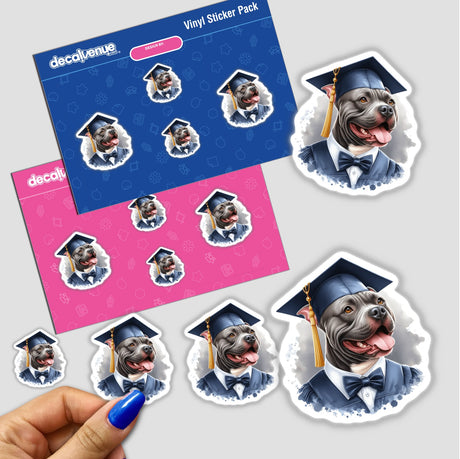 Watercolor Pitbull Dog Proud Graduate
