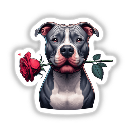 Romantic Rose Pitbull Dog
