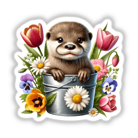 Otter Peeking Out of Flower Pot