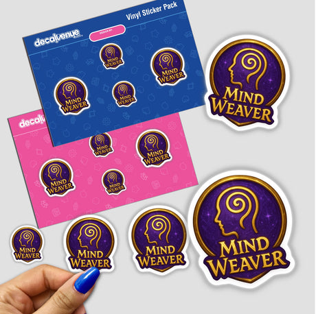Mind Weaver – RPG-Style Skill Badge featuring an intricate psychic crest design, available as stickers or digital artwork, highlighting the unique and detailed aesthetic typical of Decal Venue's offerings.