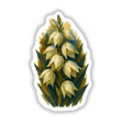 New Mexico State Flower Sticker or Clipart with Commercial Rights featuring a detailed Yucca Flower Design, available as unique vinyl stickers or digital artwork from Decal Venue.