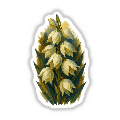 New Mexico State Flower Sticker or Clipart with Commercial Rights featuring a detailed Yucca Flower Design, available as unique vinyl stickers or digital artwork from Decal Venue.