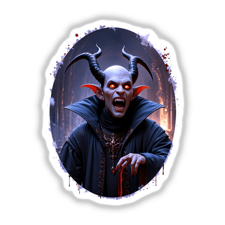 a picture of a demon with horns on his head
