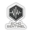 Echo Sentinel – RPG-Style Skill Badge featuring a silver soundwave design, available as detailed stickers or digital artwork, epitomizing Decal Venue's unique vinyl sticker and digital art offerings.