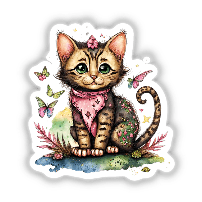 Kitten and butterflies