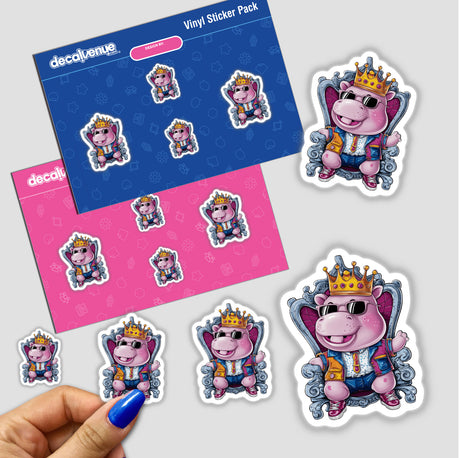 Hippo Sitting on Throne Wearing Crown