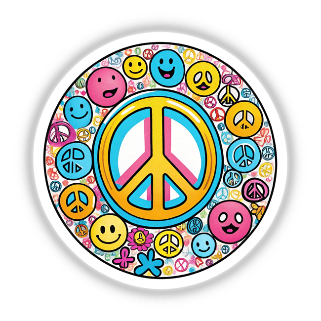 Peace sign and smiley faces