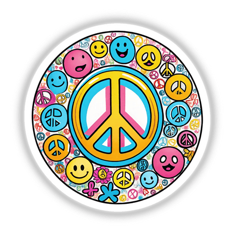 Peace sign and smiley faces