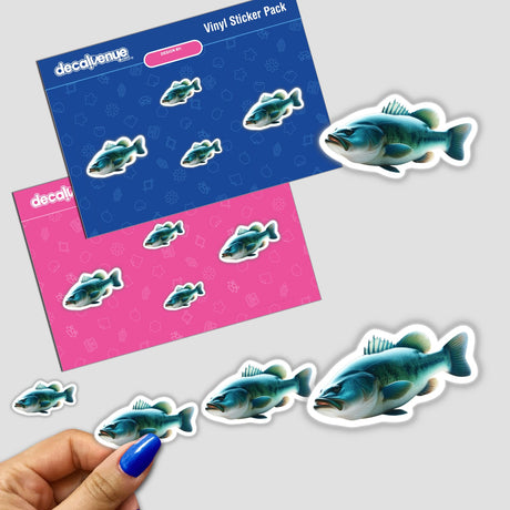 Photographic Bass Fish with Blue-Green Scales