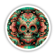 Colorful, ornate Day of the Dead skull digital artwork with intricate floral and pattern designs