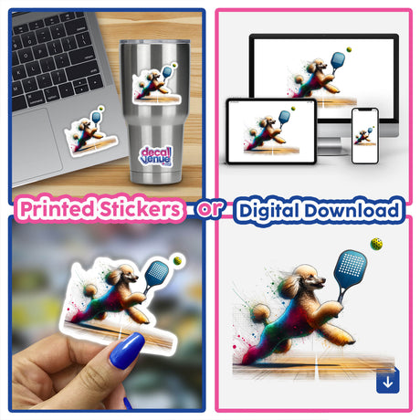 Poodle Dog Playing Pickleball