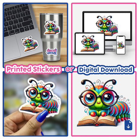 Caterpillar With Reading Glasses Open Book