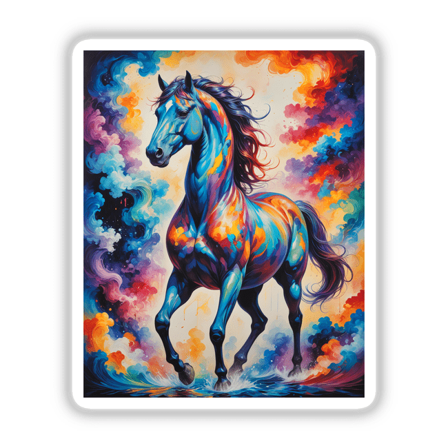 A Beautiful Magical Horse painting, capturing a majestic horse in vibrant artistic detail, available as stickers or digital artwork from Decal Venue, showcasing unique vinyl sticker and art offerings.