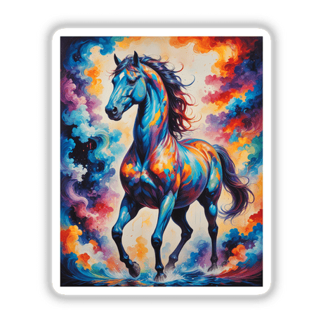 A Beautiful Magical Horse painting, capturing a majestic horse in vibrant artistic detail, available as stickers or digital artwork from Decal Venue, showcasing unique vinyl sticker and art offerings.