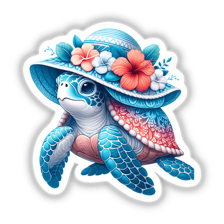 Sea Turtle in Summer Beach Hibiscus Hat
