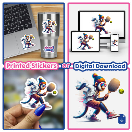Trendy Monkey Playing Pickleball