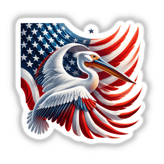 Patriotic Pelican American Flag Stars Stripes