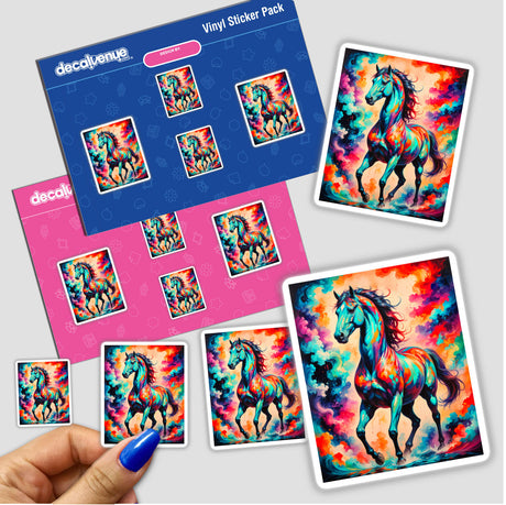 A Beautiful Magical Horse sticker featuring a vibrant horse illustration, ideal for decoration or digital use, reflecting Decal Venue's unique vinyl sticker and digital art collection.