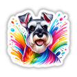 Schnauzer Dog in Rainbow Colors Pride