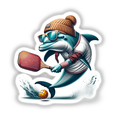 Trendy Dolphin Playing Pickleball
