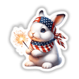 Baby Bunny Holding Sparkler 4th of July