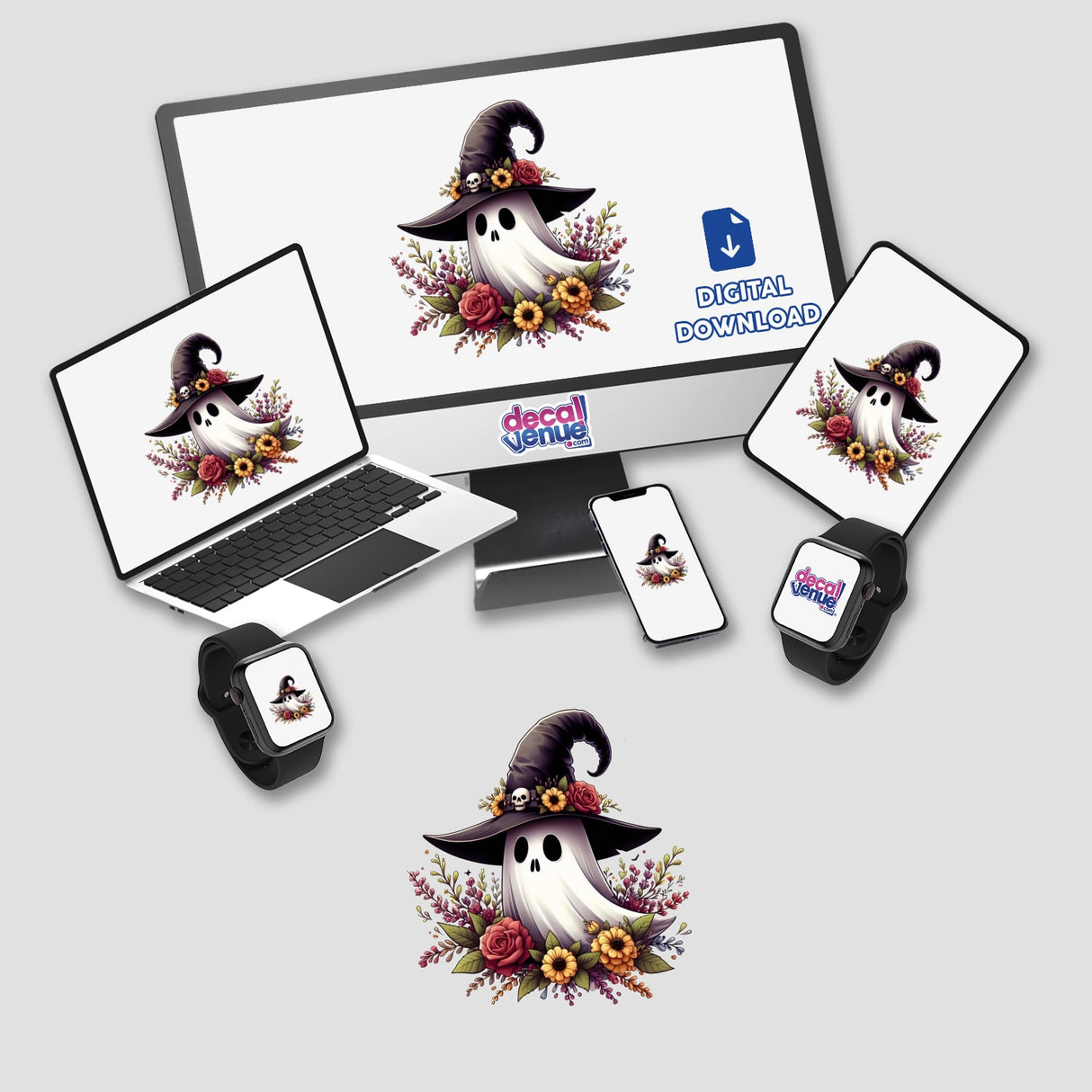 Fall Florals Witch Ghost
